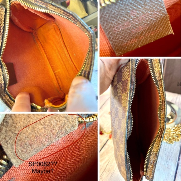 Louis Vuitton Damier Ebene cosmetic Trousse pouch Crossbody bag charm keychain - Picture 4 of 16